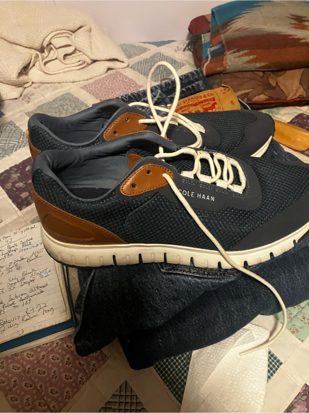 Cole Haan Navy and Brown Athletic Sneakersmens size 9.5 (C31255)